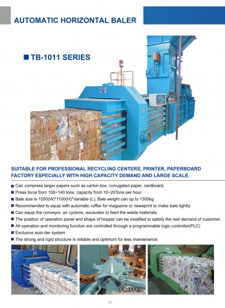 Automatic Horizontal Baling Press TB-1011 Series.