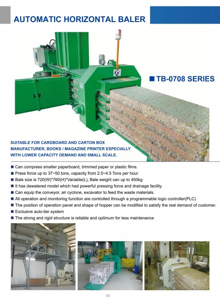 Automatic Horizontal Baling Press TB-0708 Series
