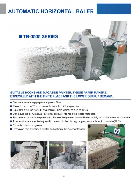 Automatic Horizontal Baling Press TB-0505 Series